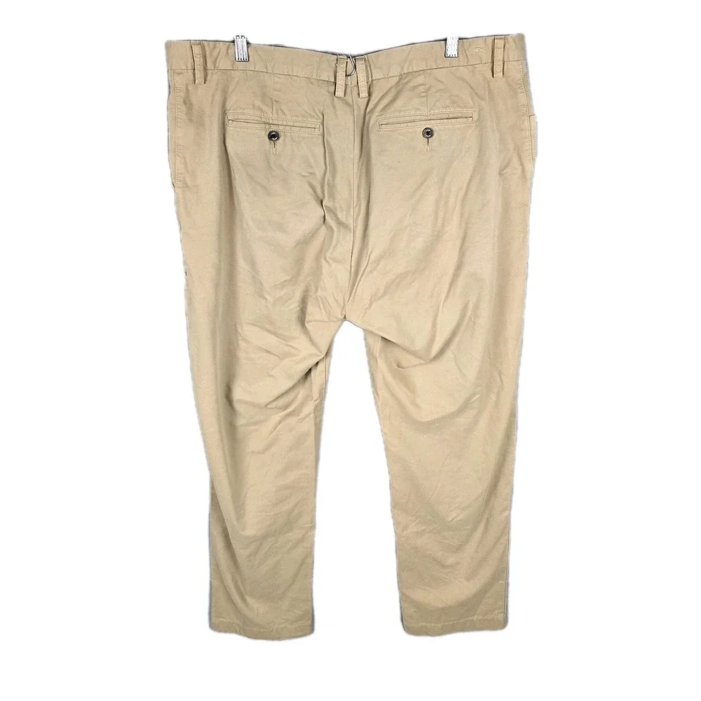 Tommy Bahama Boracay Chino Pants Mens 42x34 Khaki Tan Pima Cotton Modal Straight